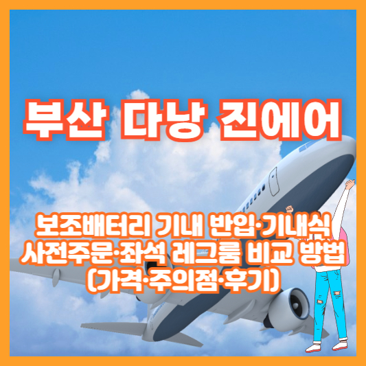 부산 다낭 진에어 ❘ 보조배터리 기내 반입&middot;기내식 사전주문&middot;좌석 레그룸 비교 방법(가격&middot;주의점&middot;후기)