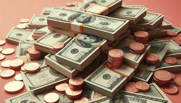 쌓여 있는 돈
