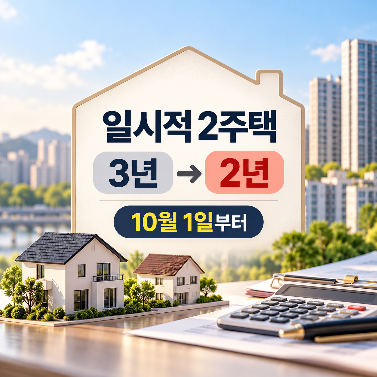 2026 일시적 2주택 양도세｜10월1일부터 3년&rarr;2년, 기존 집 언제까지 팔아야 할까?