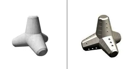 기존 테트라포트와 안전 테트라포트