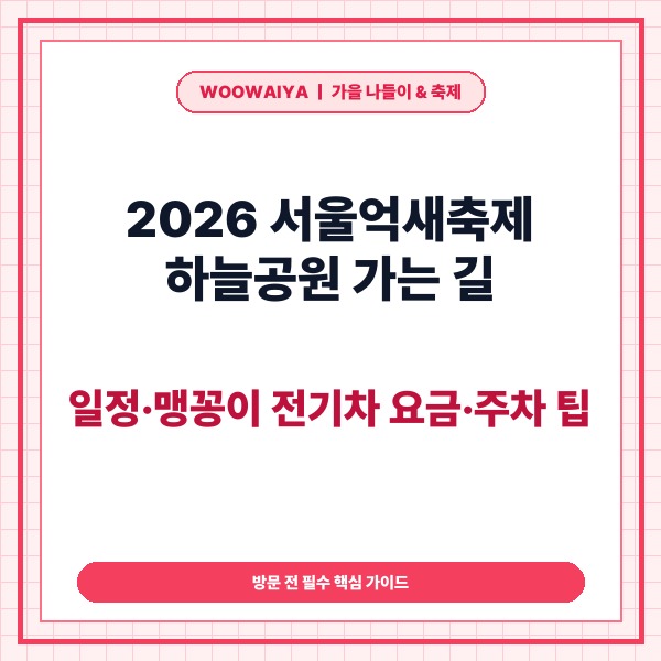 2026 서울억새축제 하늘공원 가는 길 총정리: 일정·맹꽁이 전기차 요금