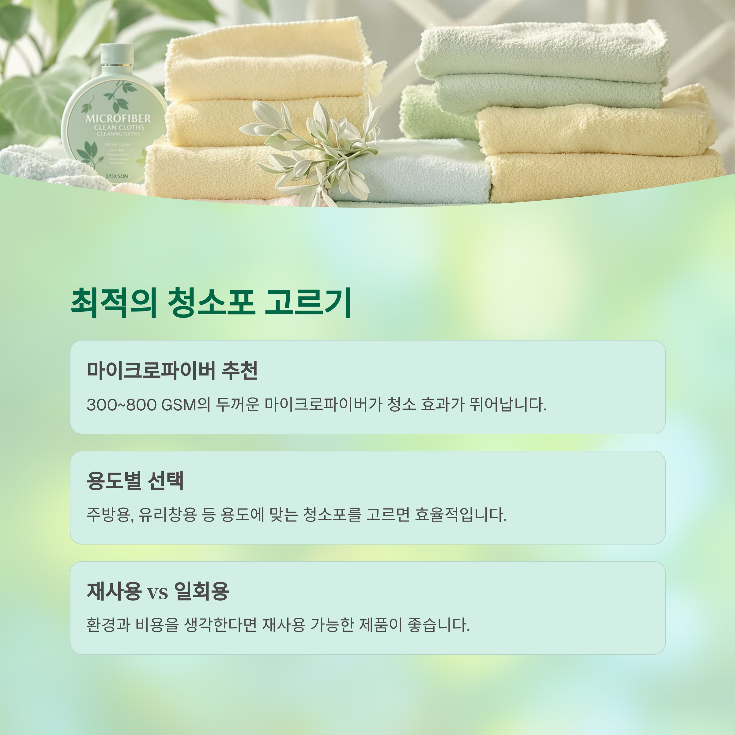 청소포, 어떤 걸 골라야 할까?
