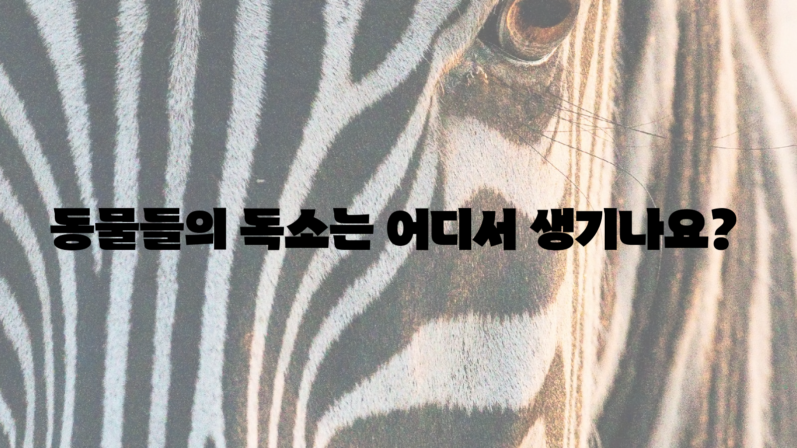 동물, 독소, 생기