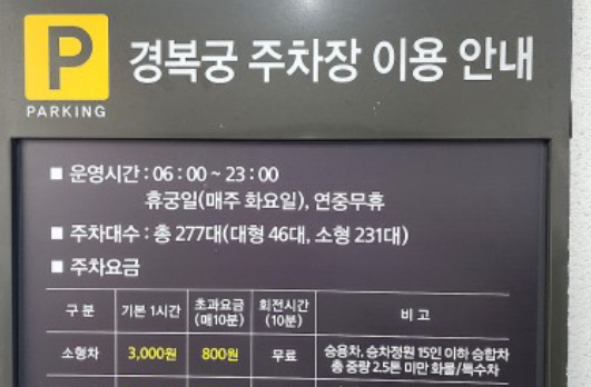 청와대 관람 예약 주차