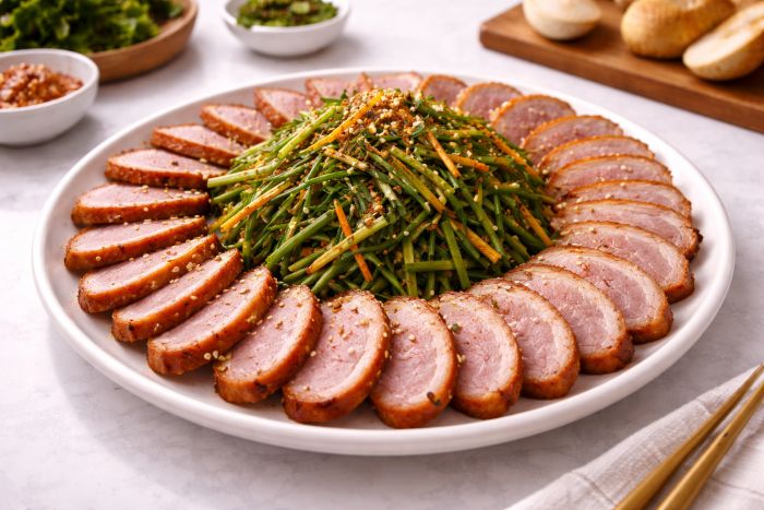 고단백 훈제오리와 부추무침 레시피