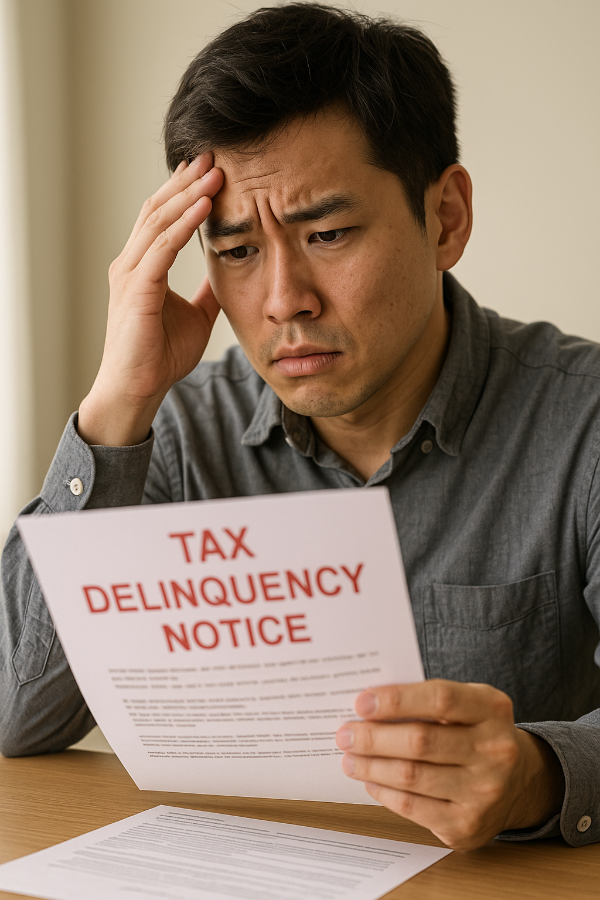 고지서를 받은 사람의 고뇌하는 표정