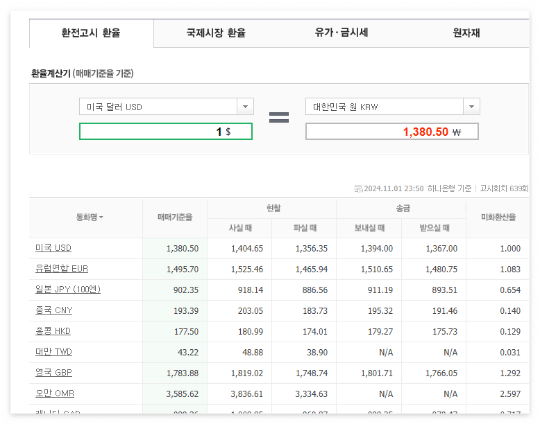 환율조회
