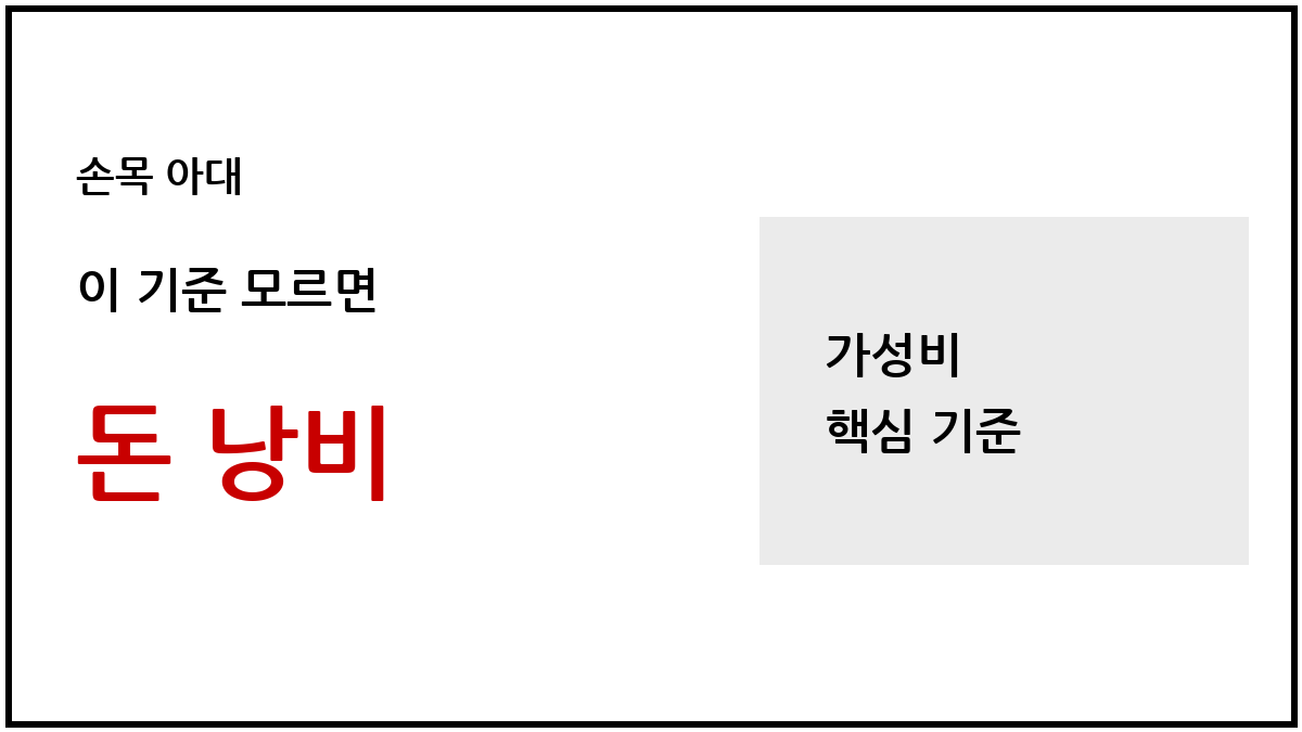 손목 아대-이 기준 모르면 돈 낭비