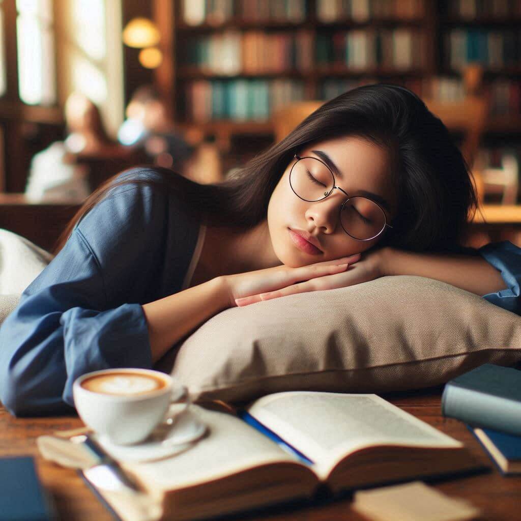 엎드려 자는 여자