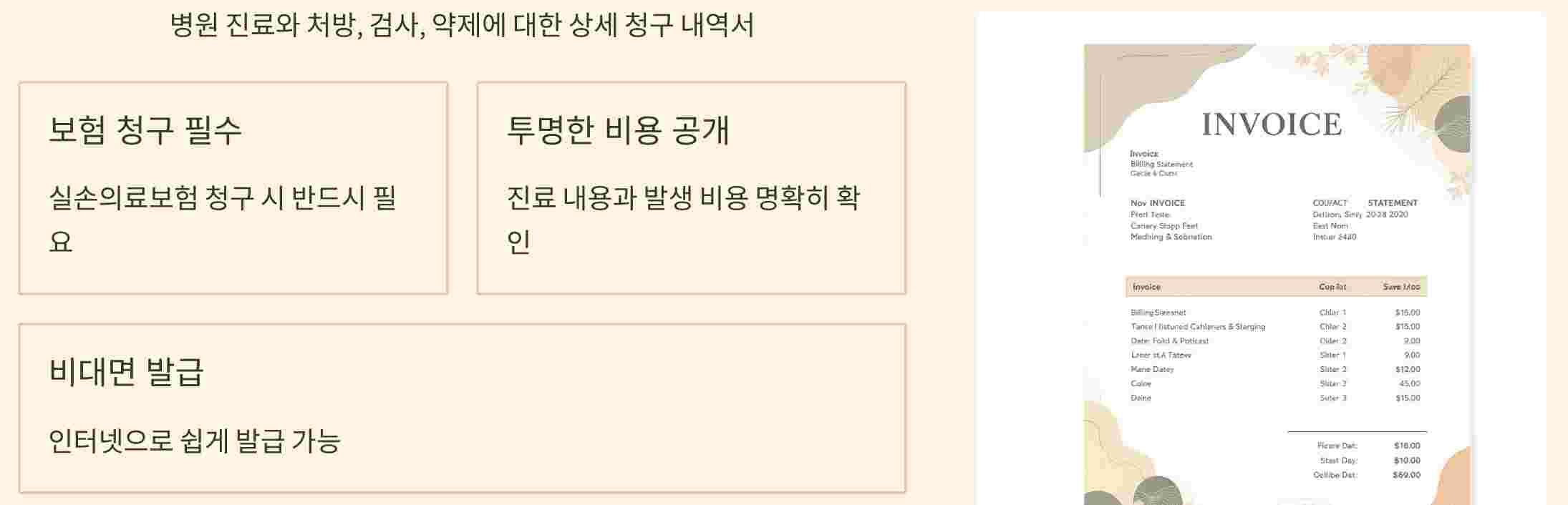 진료비세분역서란