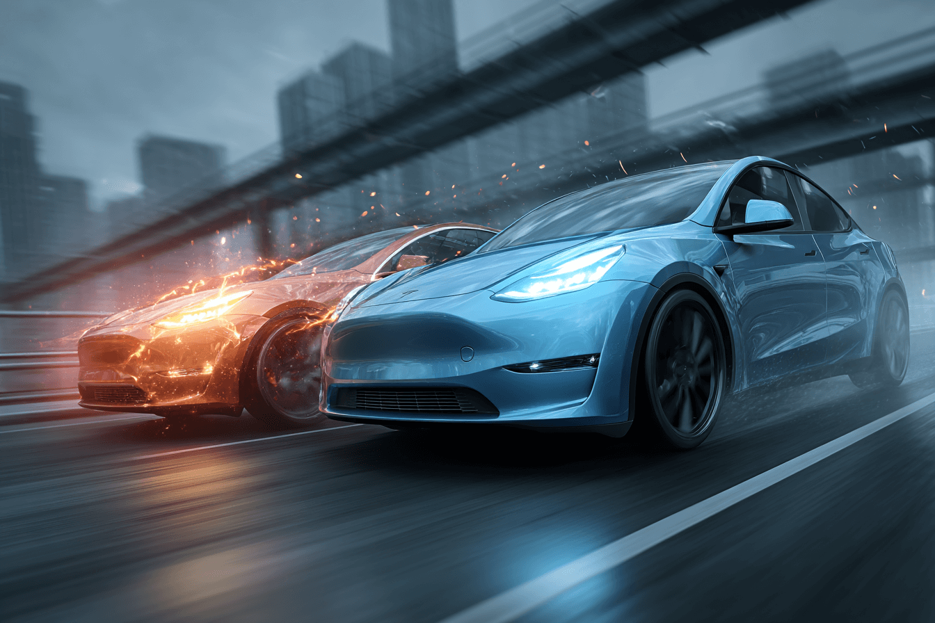 질주하고-있는-테슬라-차량