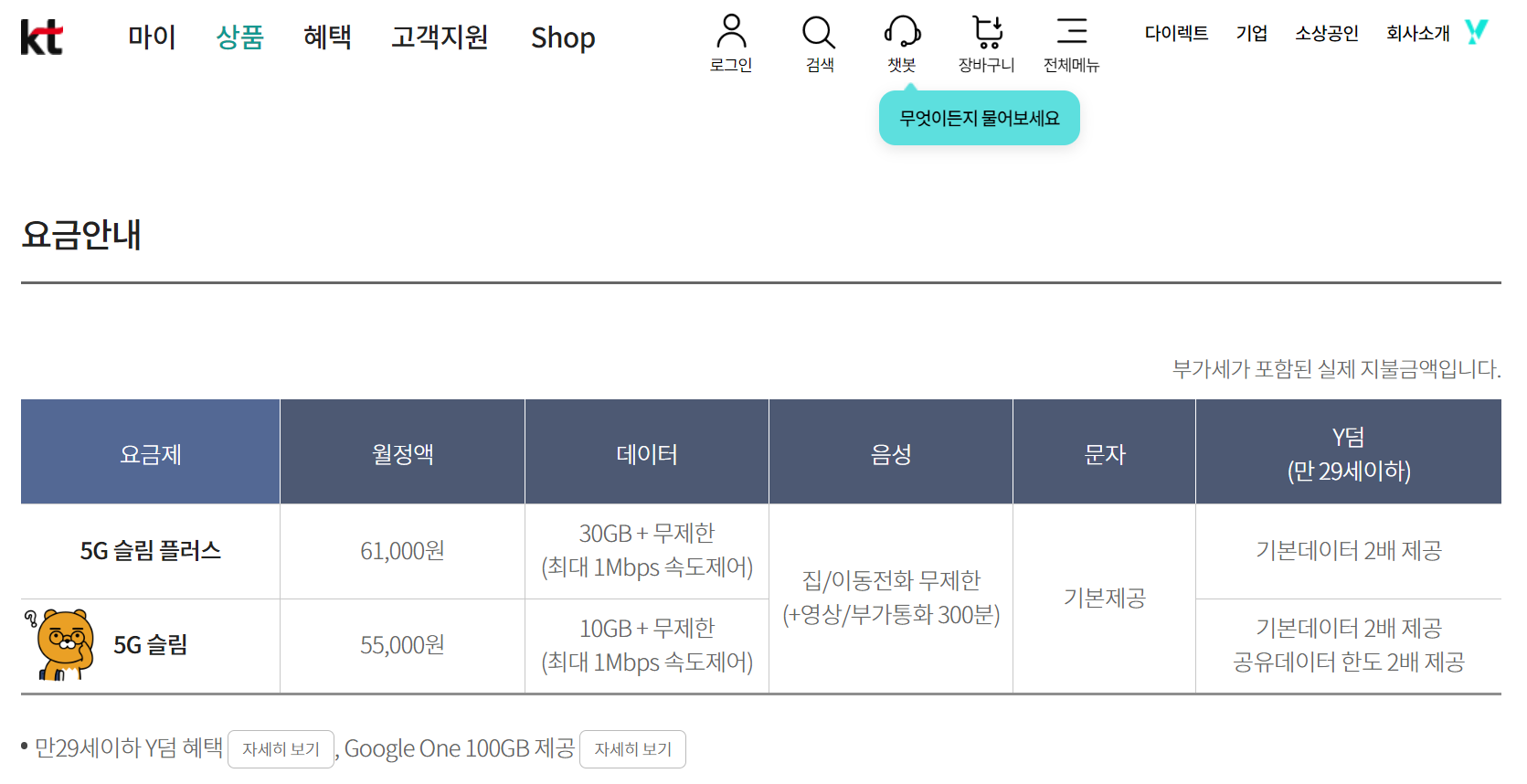 알뜰폰요금제