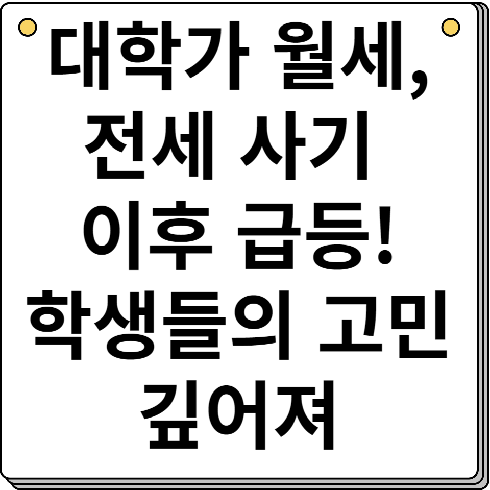 대학가 월세 상승 대학생 주거난 원룸 수요