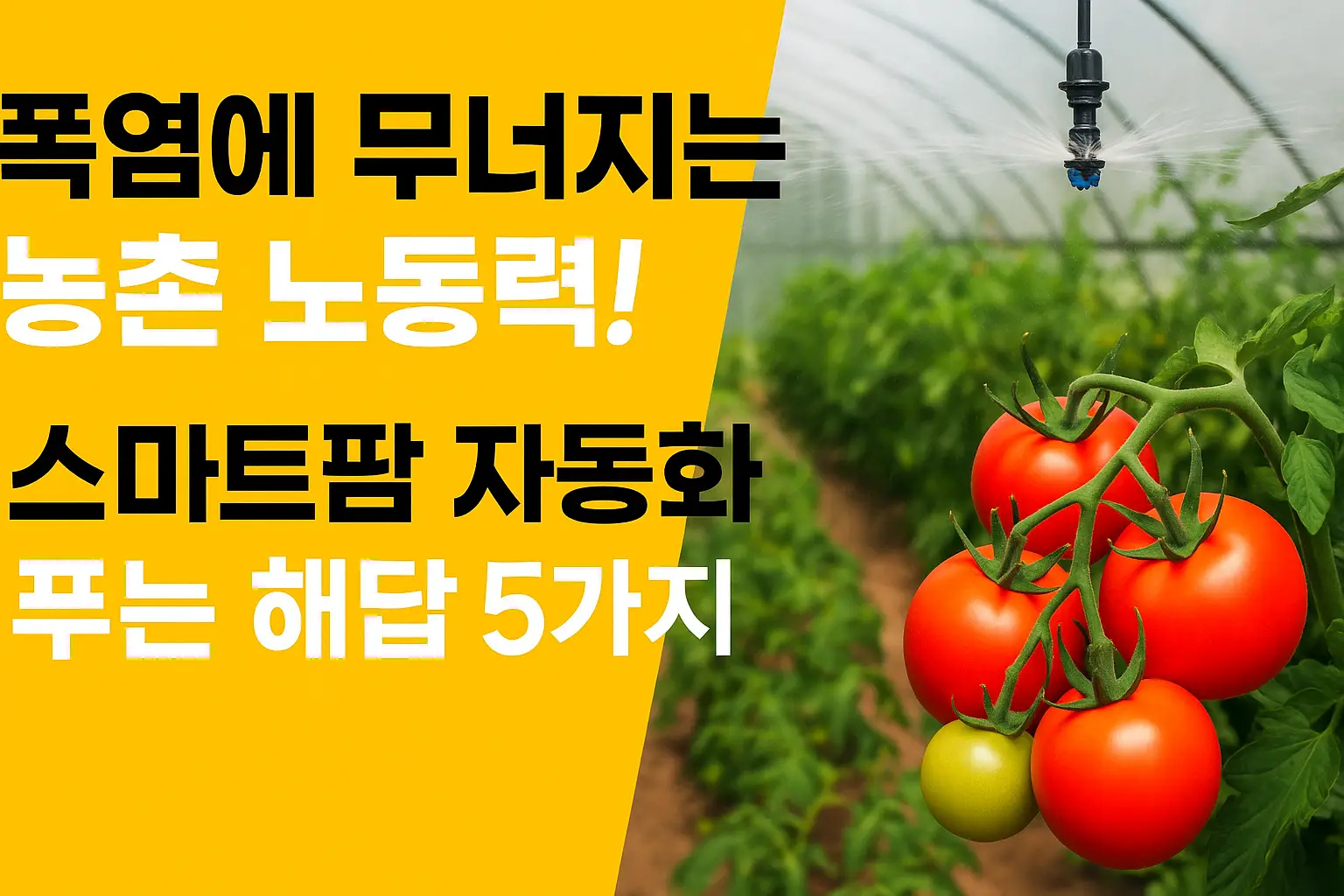 농업경제학 : 폭염에 무너지는 농촌 노동력! 스마트팜 자동화로 푸는 해답 5가지