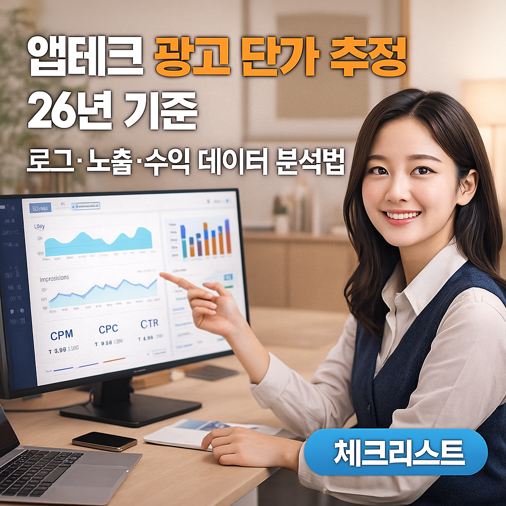 앱테크 광고 단가 추정 26년 기준 | 로그·노출·수익 데이터 분석법