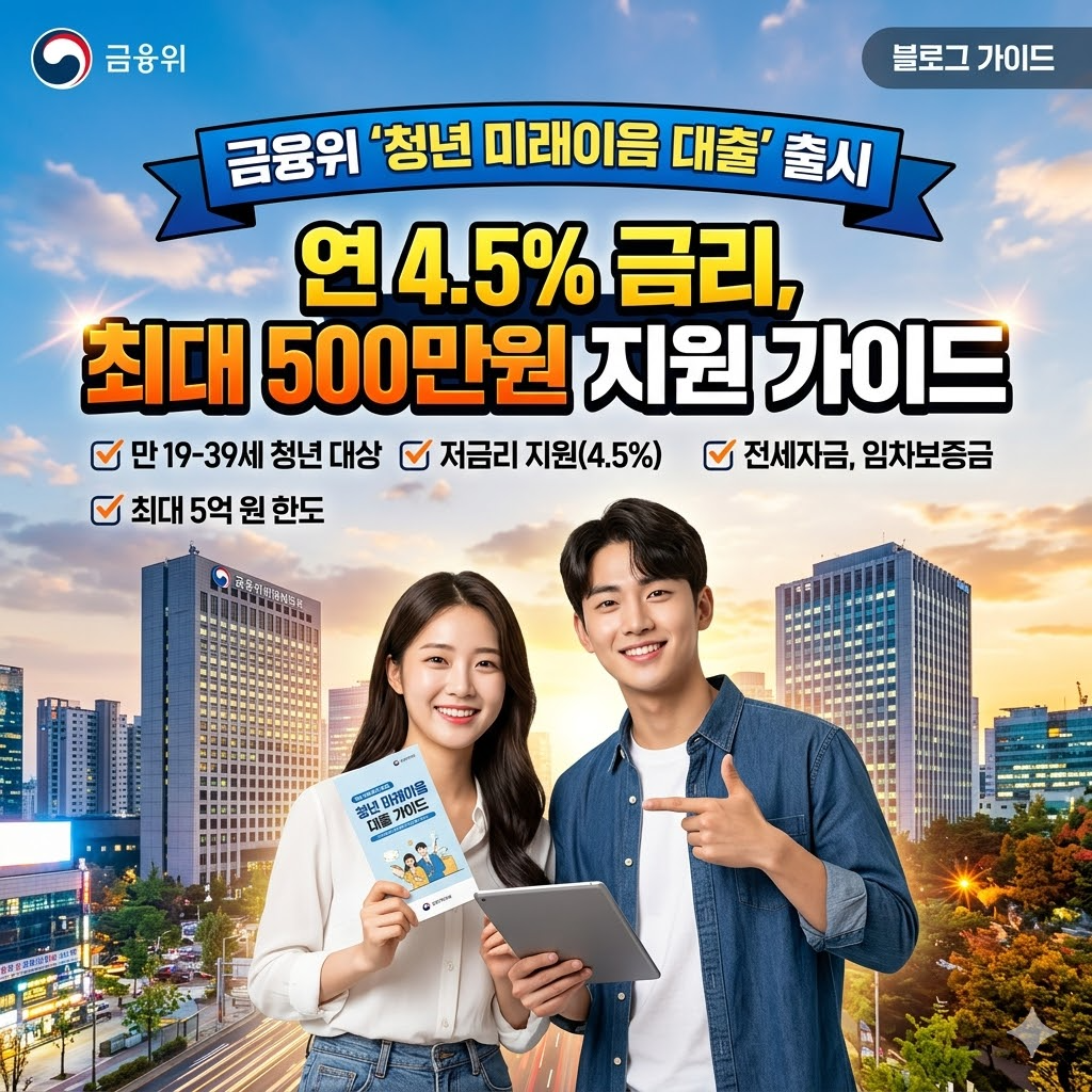 금융위 '청년 미래이음 대출' 출시: 연 4.5% 금리, 최대 500만원 지원 가이드