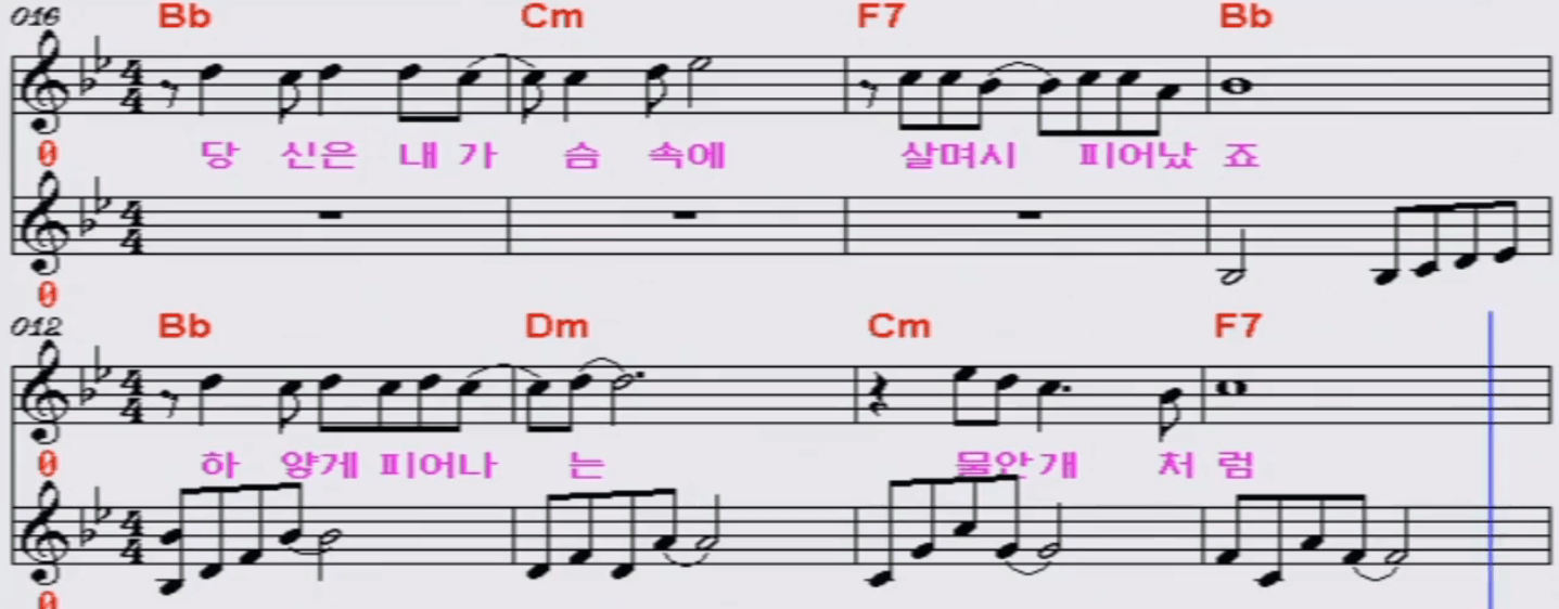 반가희(석미경) 물안개 악보