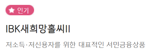 기업은행 새희망홀씨대출
