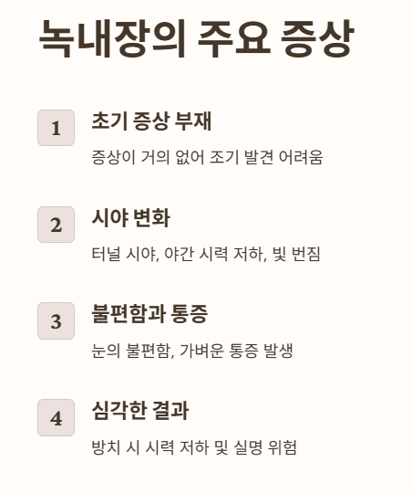 녹내장 주요 증상