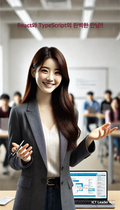 밝게 강의하는 20대 한국인 여성 강사 포스터