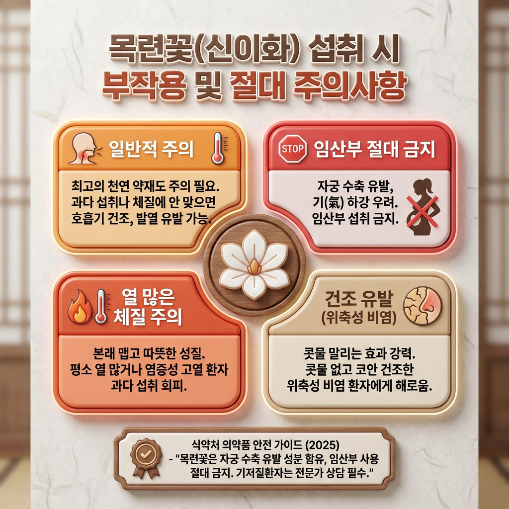 신이화 섭취 시 부작용 및 반드시 지켜야 할 주의사항