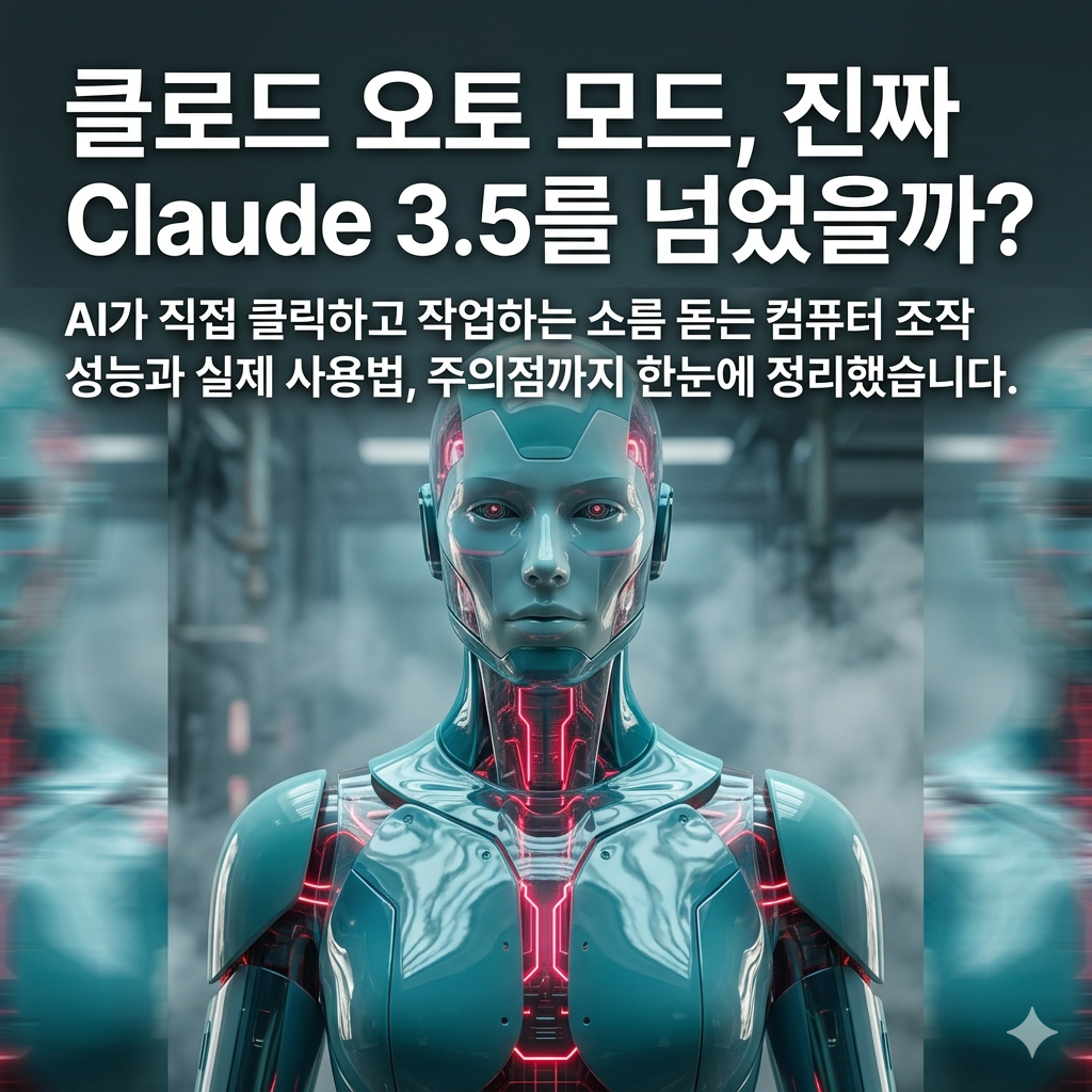 클로드 오토 모드, 진짜 Claude 3.5를 넘었을까? AI가 직접 클릭하고 작업하는 소름 돋는 컴퓨터 조작 성능과 실제 사용법, 주의점까지 한눈에 정리했습니다.