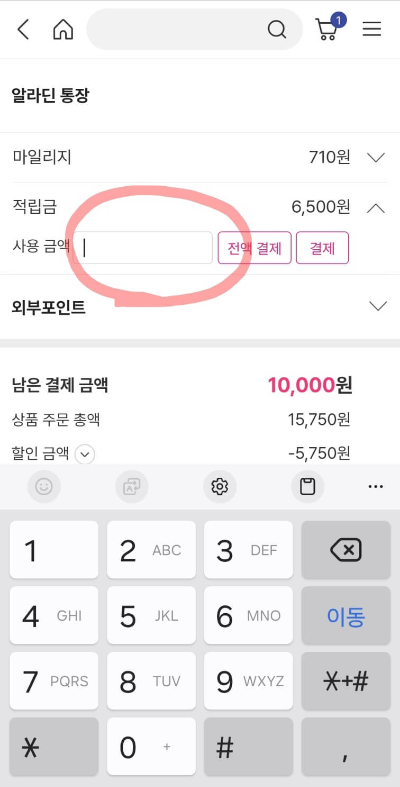 알라딘 적립금 할인