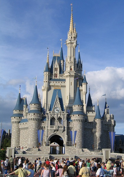 People are entering Disney World.