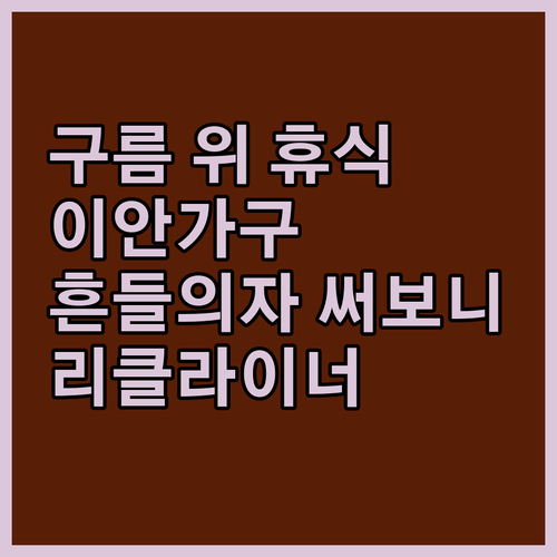 구름 위 휴식! 이안가구 리클라이너 