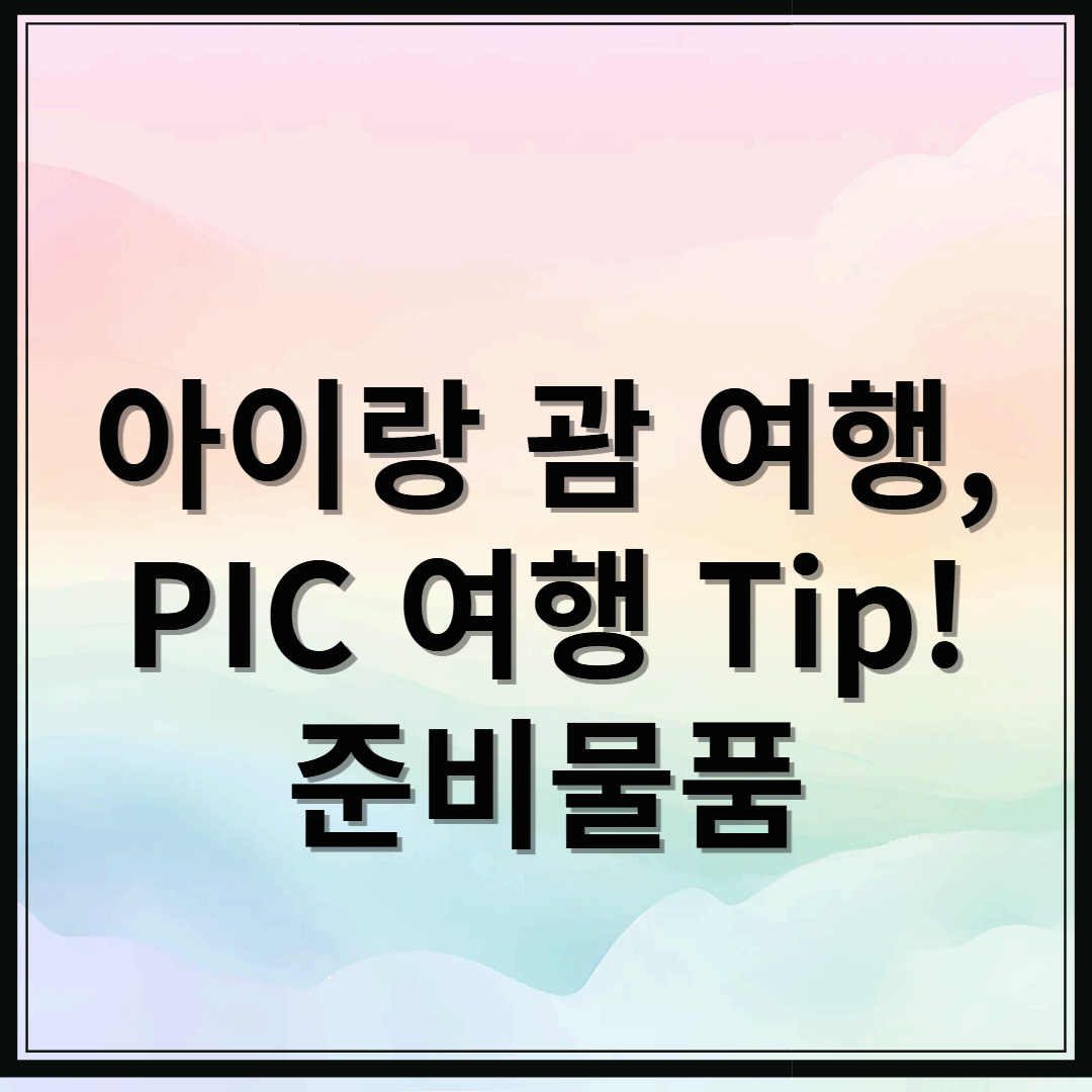 아이랑 괌 여행, PIC 여행 준비물품