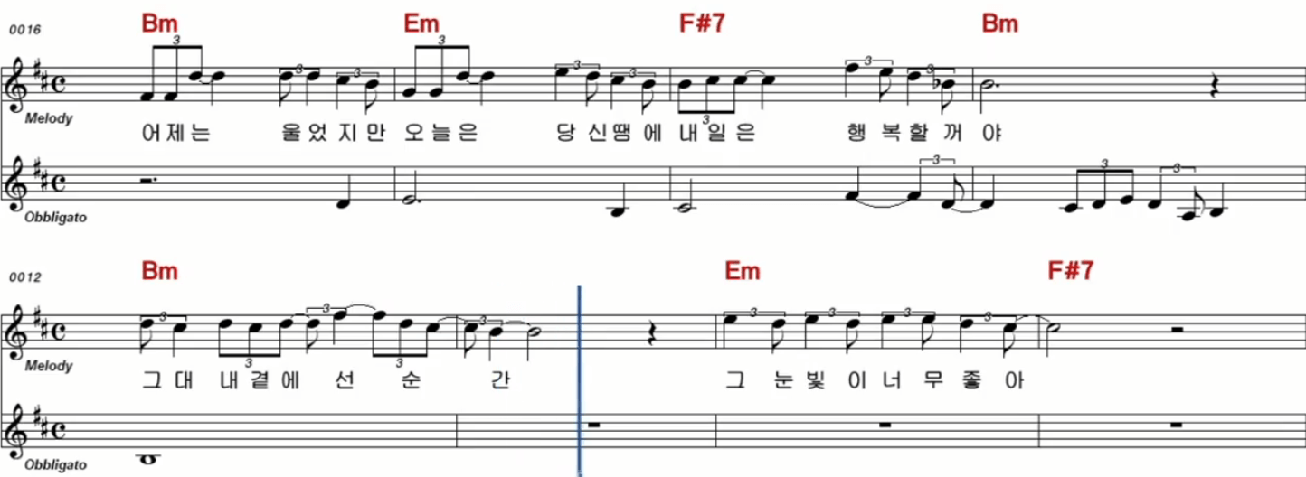 조정민(심수봉) 사랑밖엔 난 몰라 악보