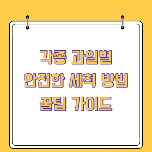 각종 과일별 안전한 세척 방법과 꿀팁 가이드