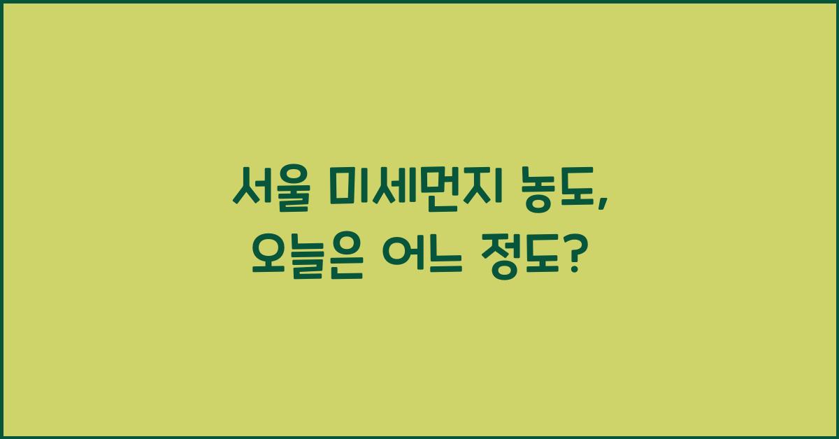 서울 미세먼지 농도