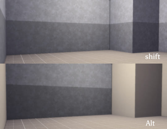 밝은그레이-짙은그레이-위아래-반씩칠해진-벽지-위-shift-아래-alt
