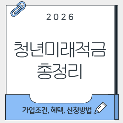 2026 청년미래적금 총정리: 가입조건·혜택·신청 방법