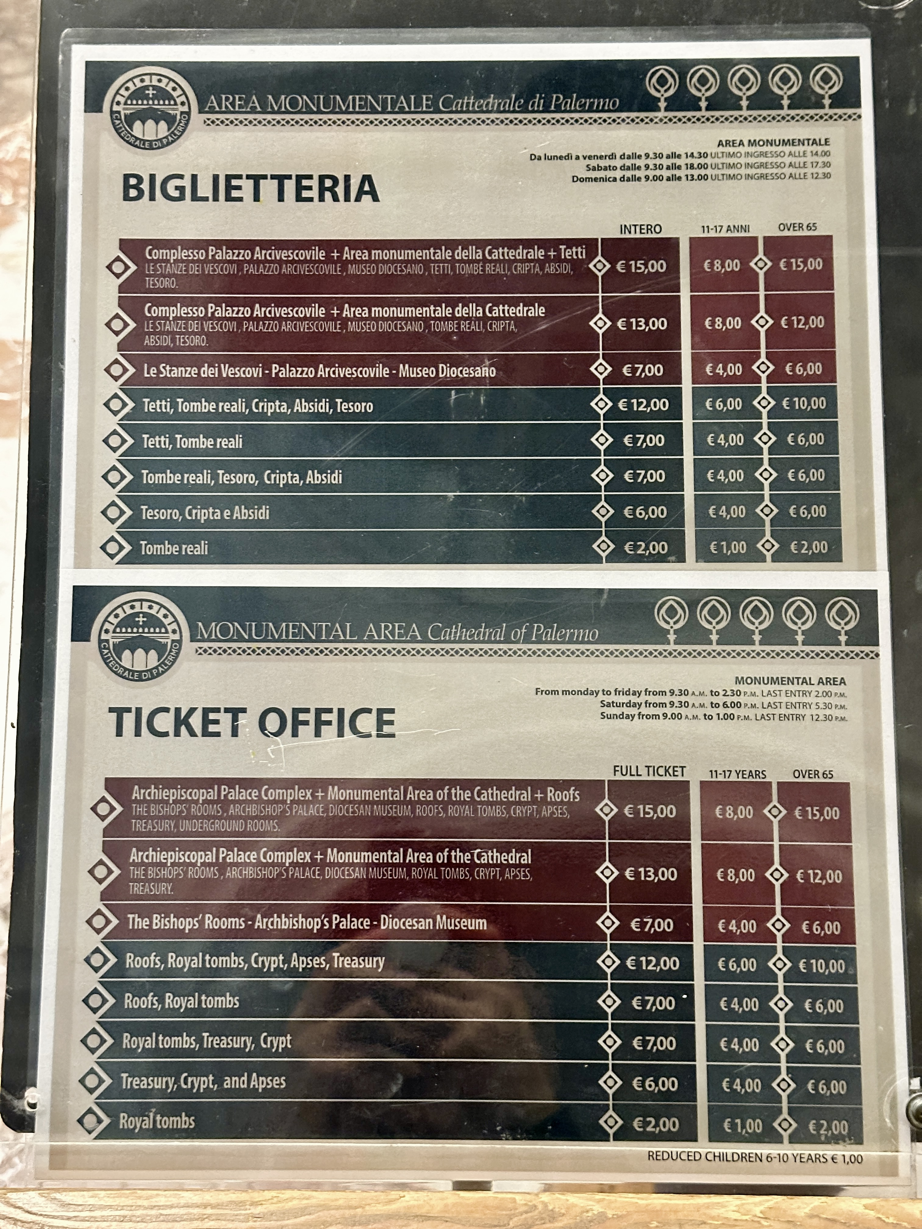 팔레르모 대성당 입장료