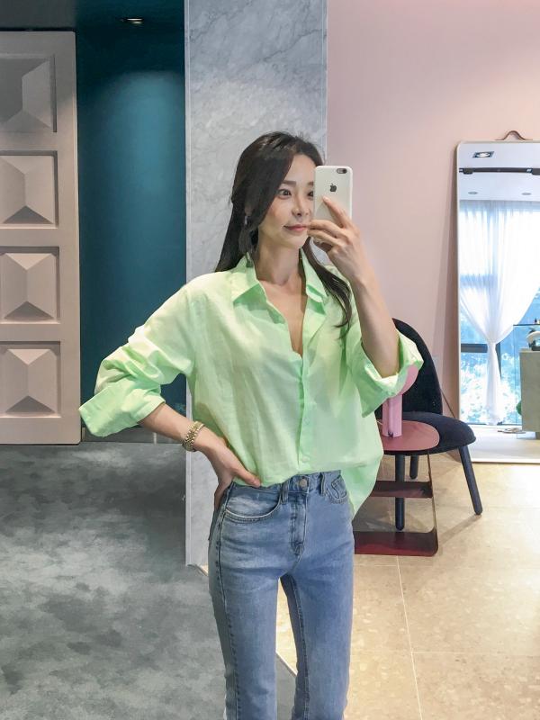 리틀마켓 시원해 루즈핏 린넨셔츠 NE03A9