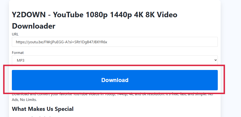 다운로드 버튼 클릭