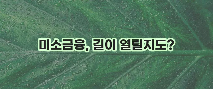 미소금융 대출 지원 내용 자격 신청 방법 완벽하게 알아보자!