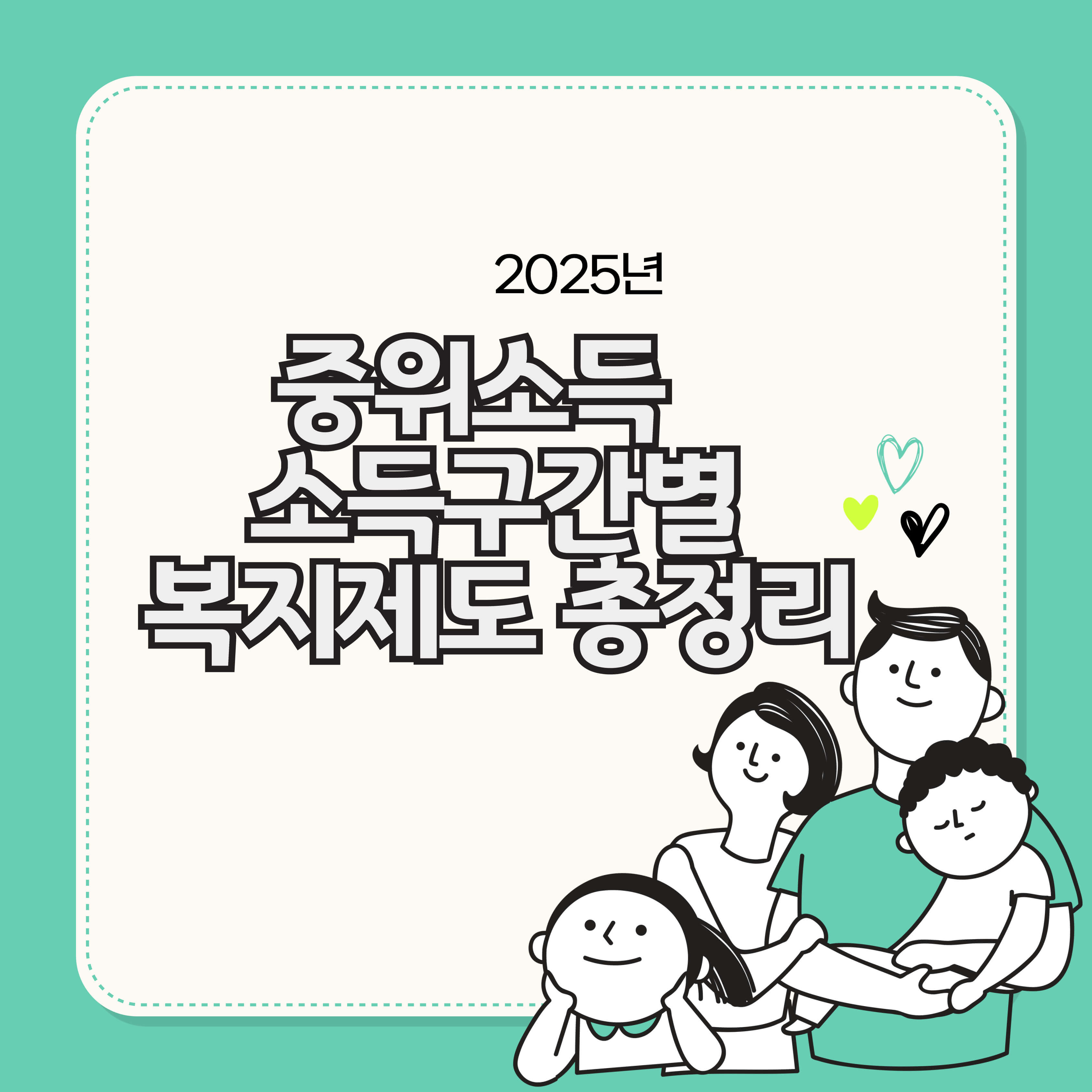 2025년 중위소득 소득구간별 복지제도