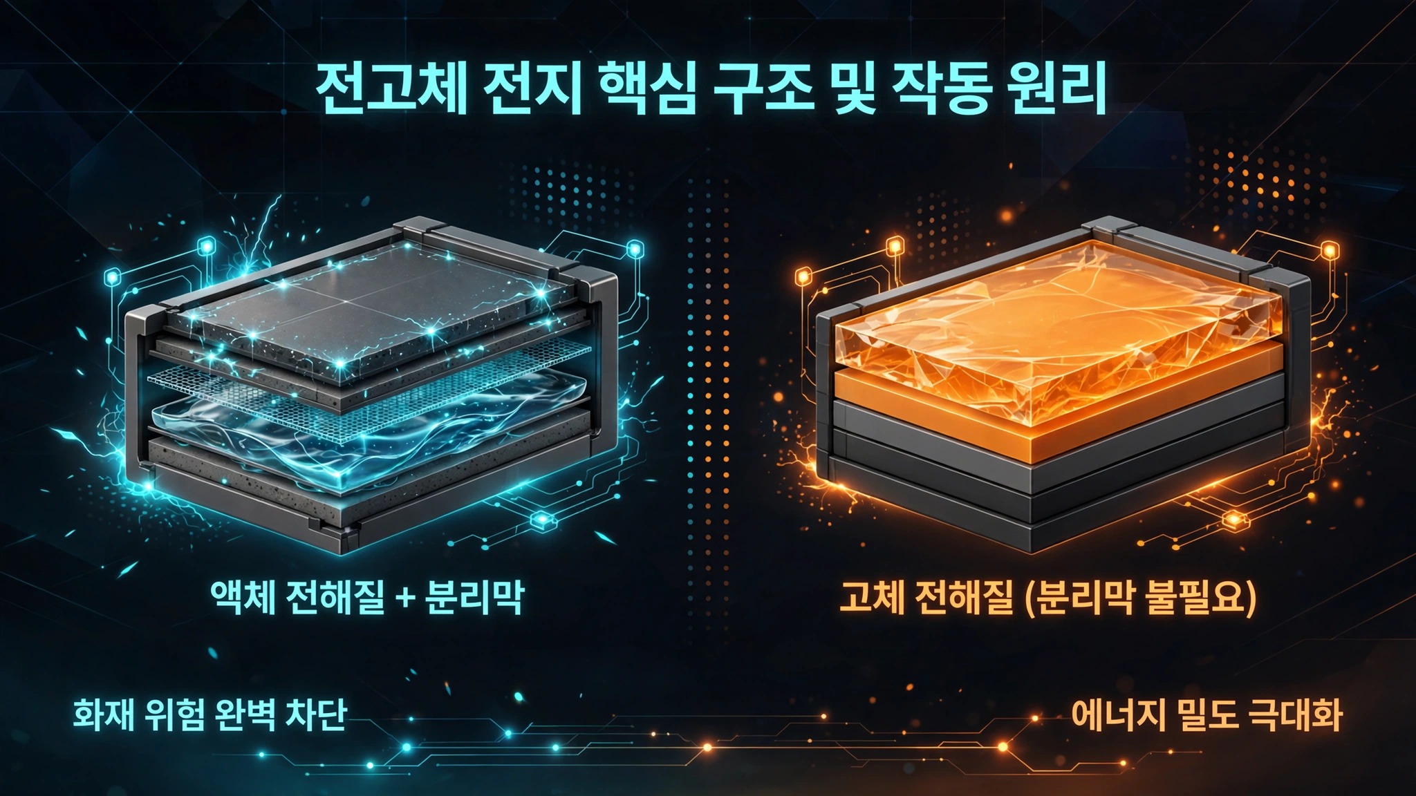 '전고체 전지 핵심 구조 및 작동 원리'