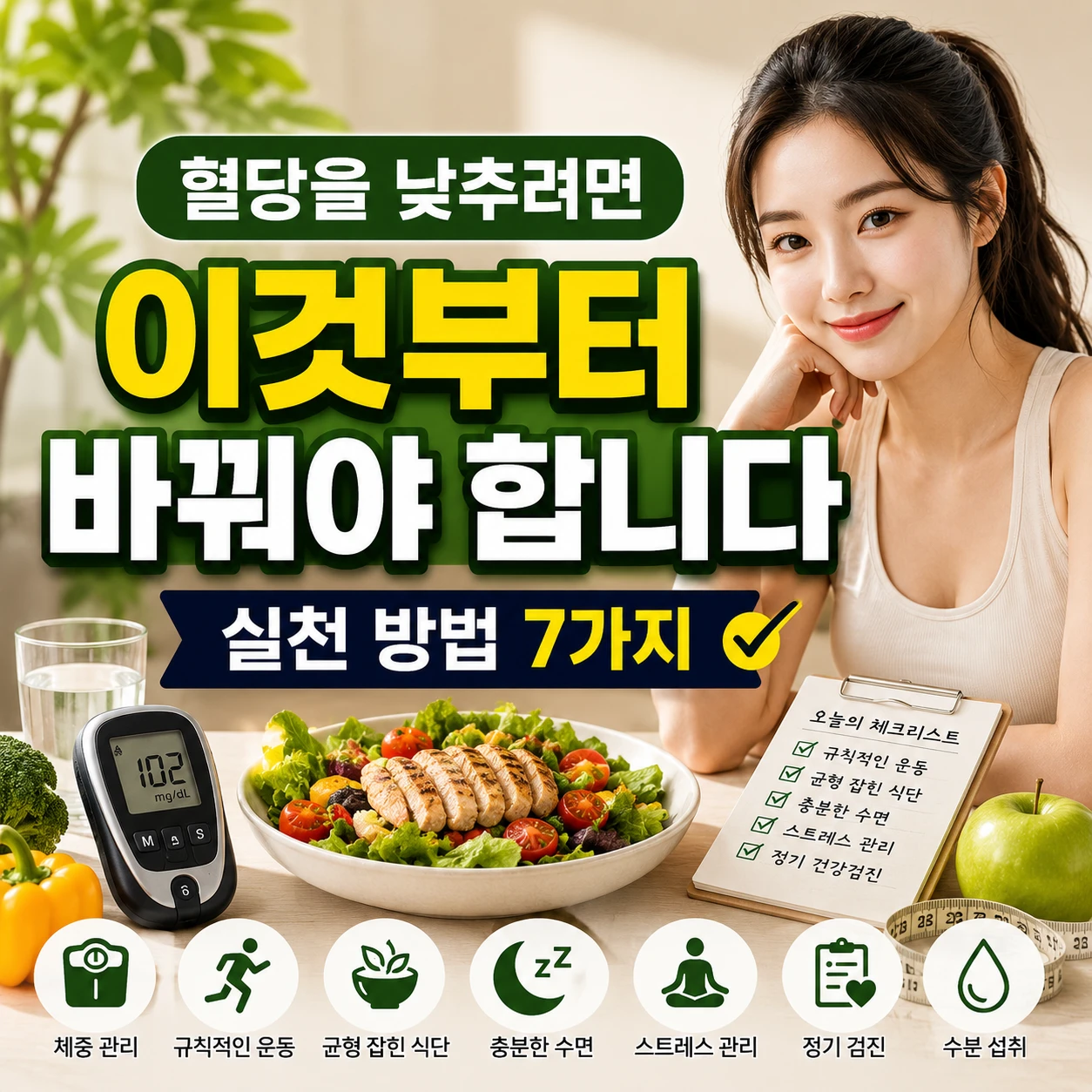 혈당을 낮추려면 이것부터 바꿔야 합니다｜실천 방법 7가지