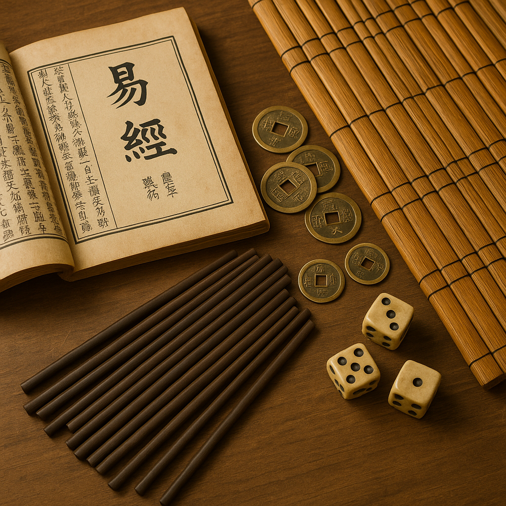 주역책과 주역점 도구 이미지