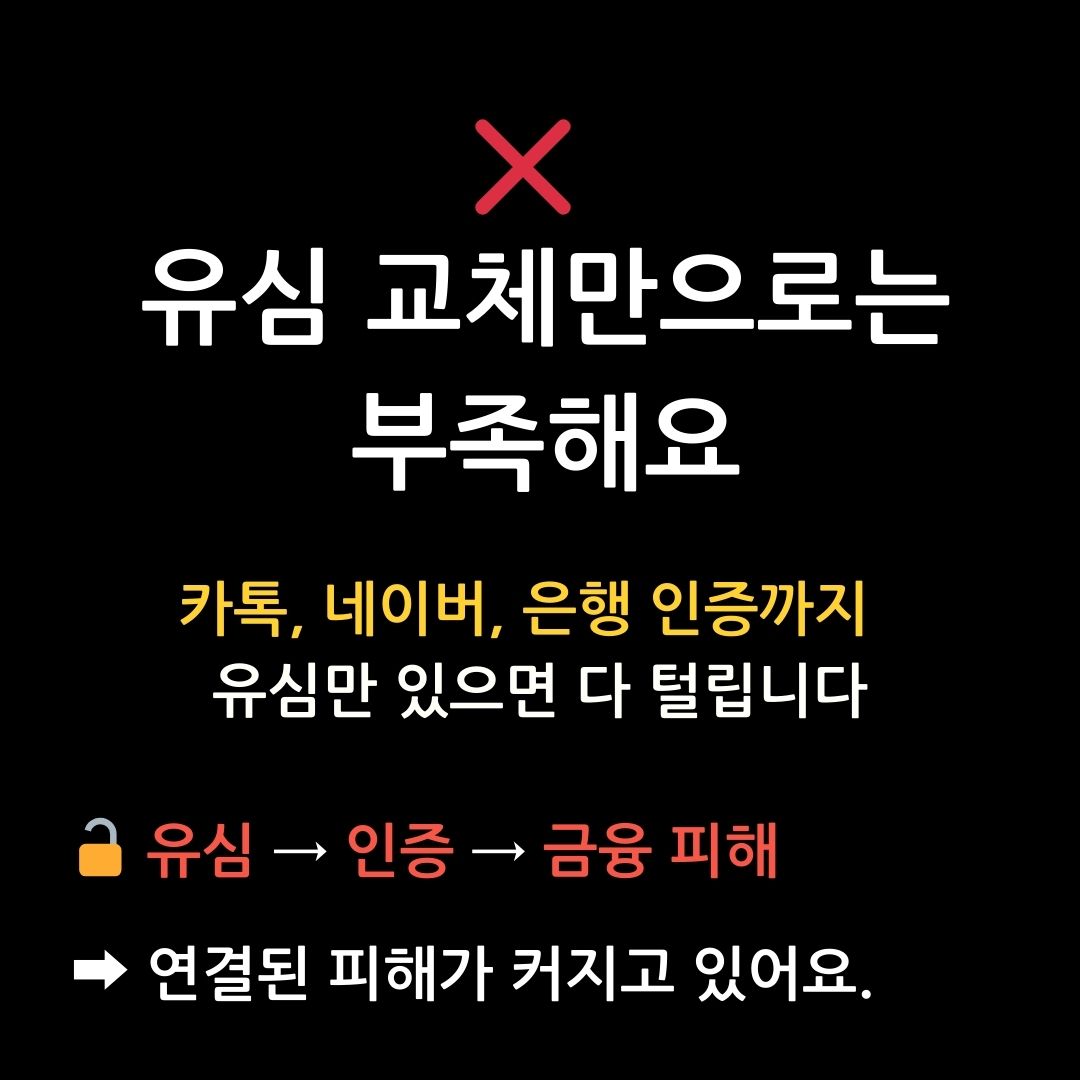 유심 교체만으로는 부족한 문제 인식 카드뉴스