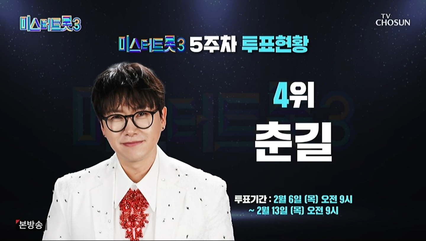 미스터트롯3 5주차 투표현황
