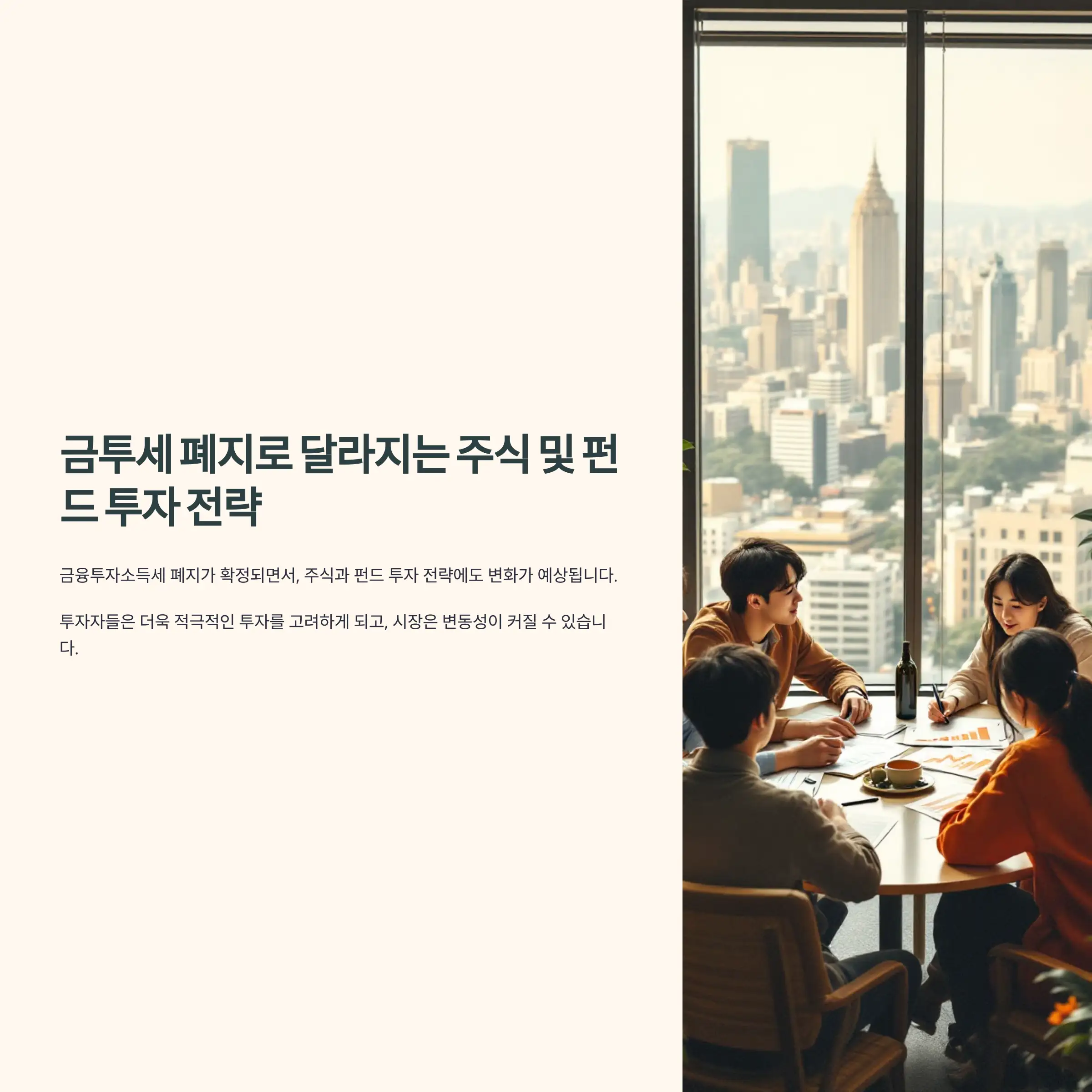 금투세 폐지로 달라지는 주식 및 펀드 투자 전략