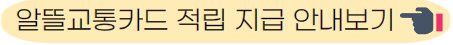 알뜰교통카드 적립 기준 알아보기