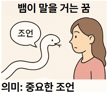 "뱀이 말을 거는 꿈"
뱀이 여자에게 조언을 함