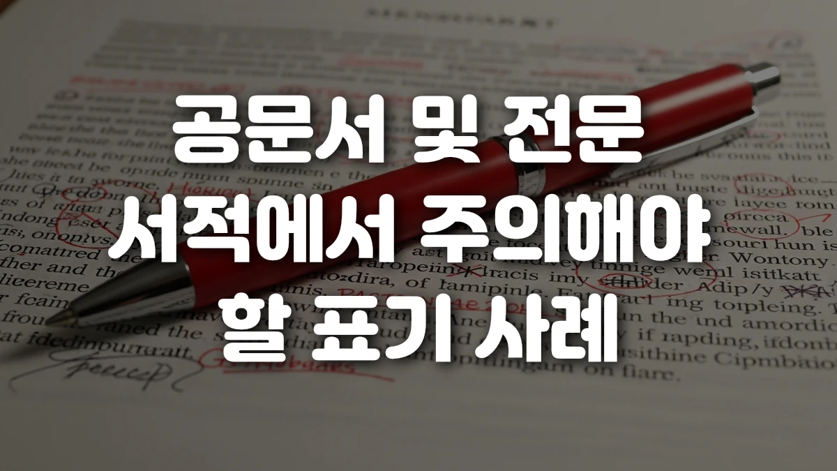 공문서 및 전문 서적에서 주의해야 할 표기 사례
