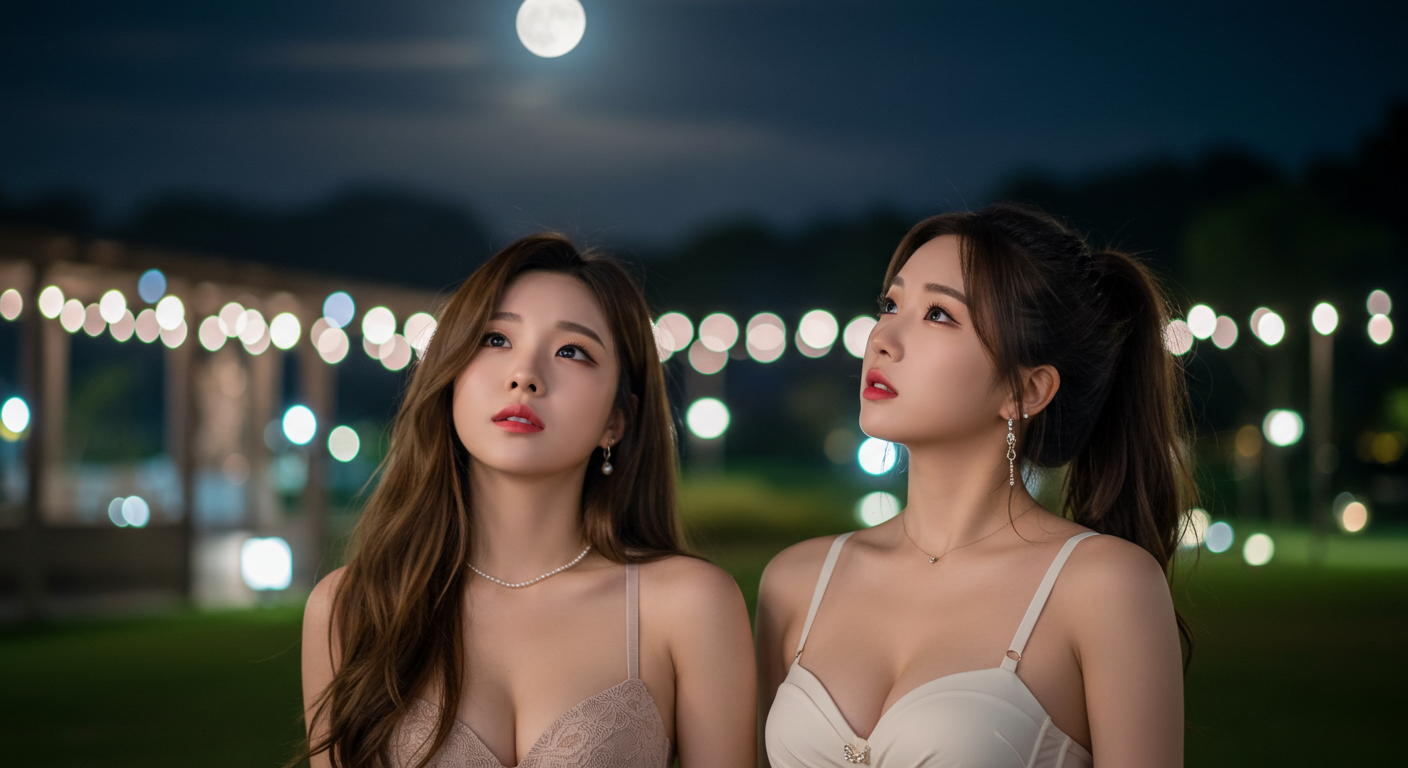 달을 보고있는 여자들